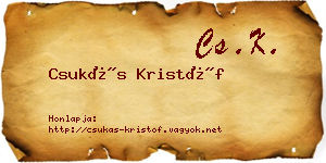 Csukás Kristóf névjegykártya