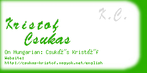 kristof csukas business card